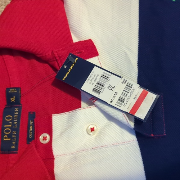 Mens Polo Ralph Lauren striped polo size XL custom fit NWT - Picture 5 of 8